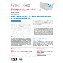 Great Lakes Employment Law Letter