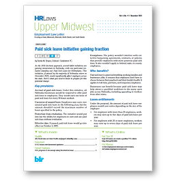 Upper Midwest Employment Law Letter